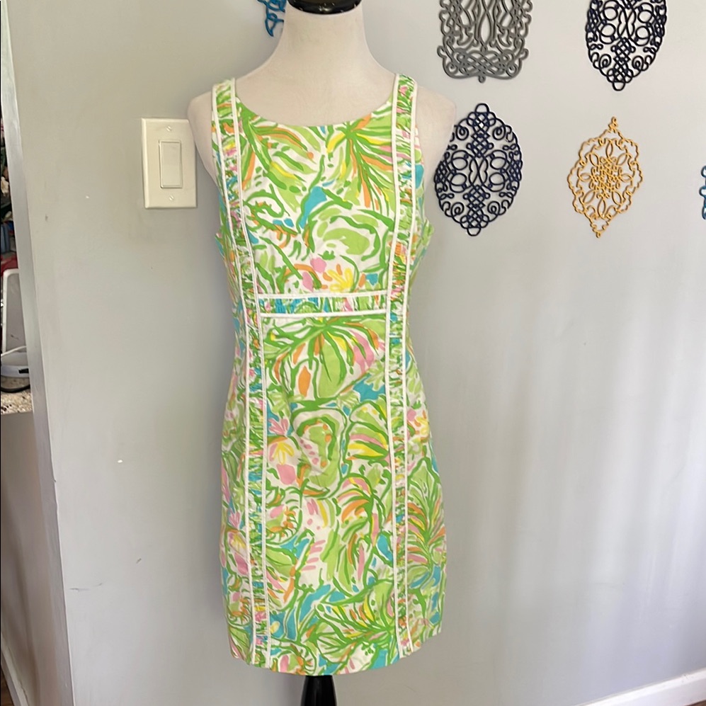 Lilly Pulitzer Fryer Shift Dress In Elephant Ears Print Size 6